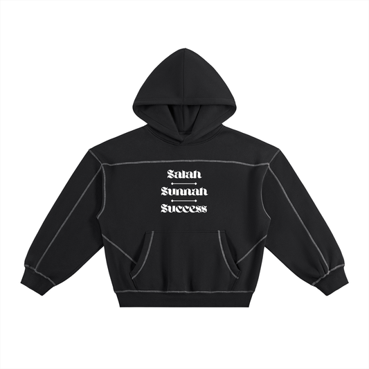 Salah Sunnah Success + Glad Tidings To The Strangers Stitched Hoodie (Front+Back Print)